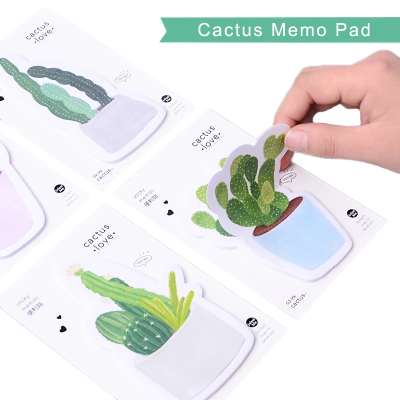 

8 pcs/lot Fresh Cactus Love Memo Pad Sticky Notes Memo Notebook Stationery Papelaria Escolar School Stationery Supplies