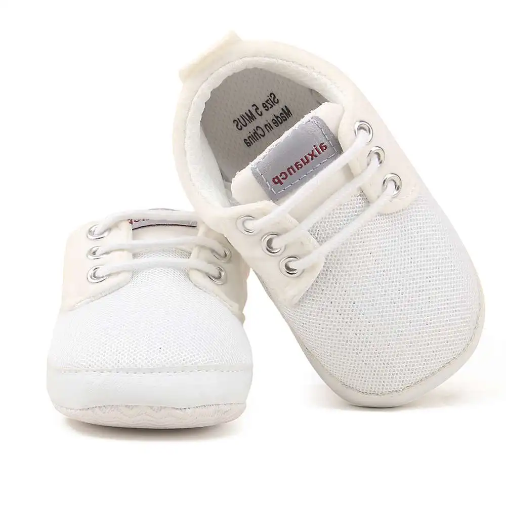 WEIXINBUY/Обувь для новорожденных мальчиков и девочек; обувь для первых шагов; сезон весна-осень; обувь на мягкой подошве для маленьких мальчиков; парусиновая детская обувь для малышей 0-18 месяцев - Цвет: C