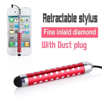 

Universal Three Links Retractable Capacitive Stylus Touch Screen Tablet Pen Diamond For IPhone IPad Tablet PC Mobile Phone