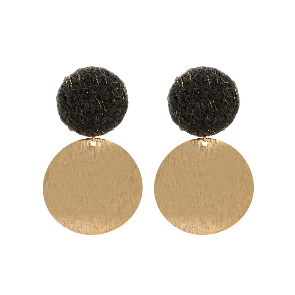 

Seven Candy Hairball Round Geometric Earrings Women Simple Temperament Popular Vintage Earring Fashion Jewelry 2019 Accessories