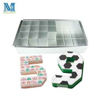 

DIY Adjustable Figure Muffin Cake Mold Aluminium Alloy Baking Cookie Cake Mold Pan with 12 Pcs Grid for Math Number Bakeware Set