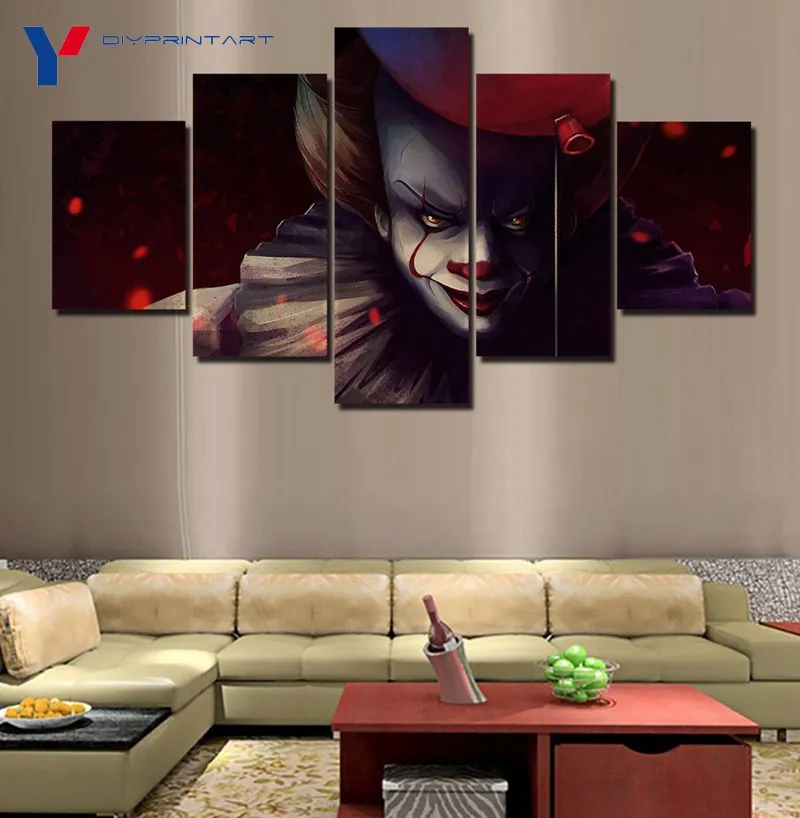 Постер из фильма Pennywise Clown It 5 панелей холст настенные художественные картины для