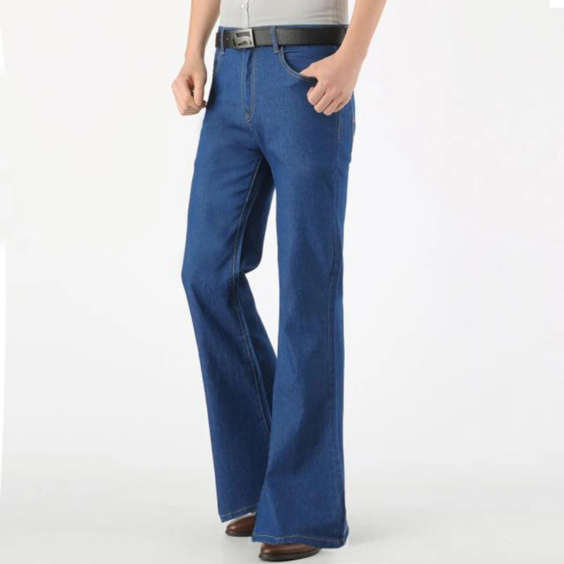 Bell Bottom Jeans Men 2018 New Arrival Spring Casual Slim Fit Zipper Fly Retro Bootcut Straight Long Men's Flared Stretch Jeans