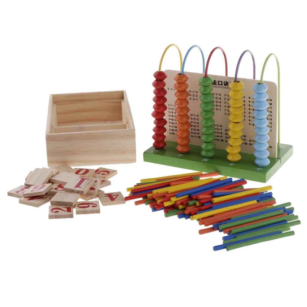 Kids Baby Early Learning Mathematics Numbers Counting Sticks Calculating Frame Math Teaching Aid Educational Toy