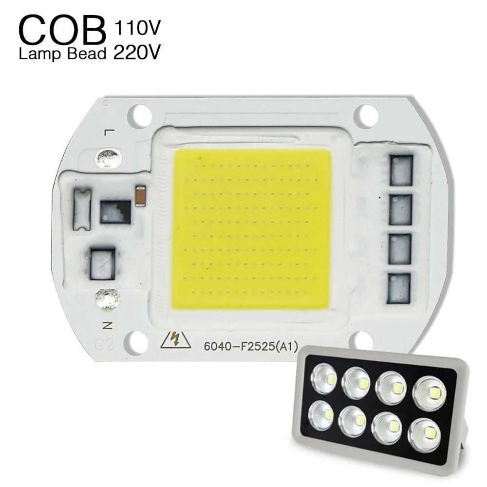 

Led Cob Chip Beans AC 220V 110V Led Bulb 20W 30W 50W SMD Chip Lamp With Smart IC Drive DIY White / Warm White Outdoor Spotlight