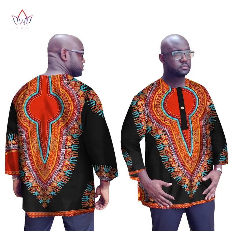 Индивидуальный заказ африканские традиционные Костюмы Дашики Для мужчин рубашка Африканский принт рубашка с длинными рукавами Для мужчин