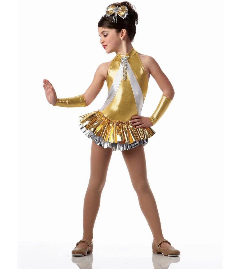 Golden Dance Skirt Skirt Kids New Latin Dance Dresses Performance