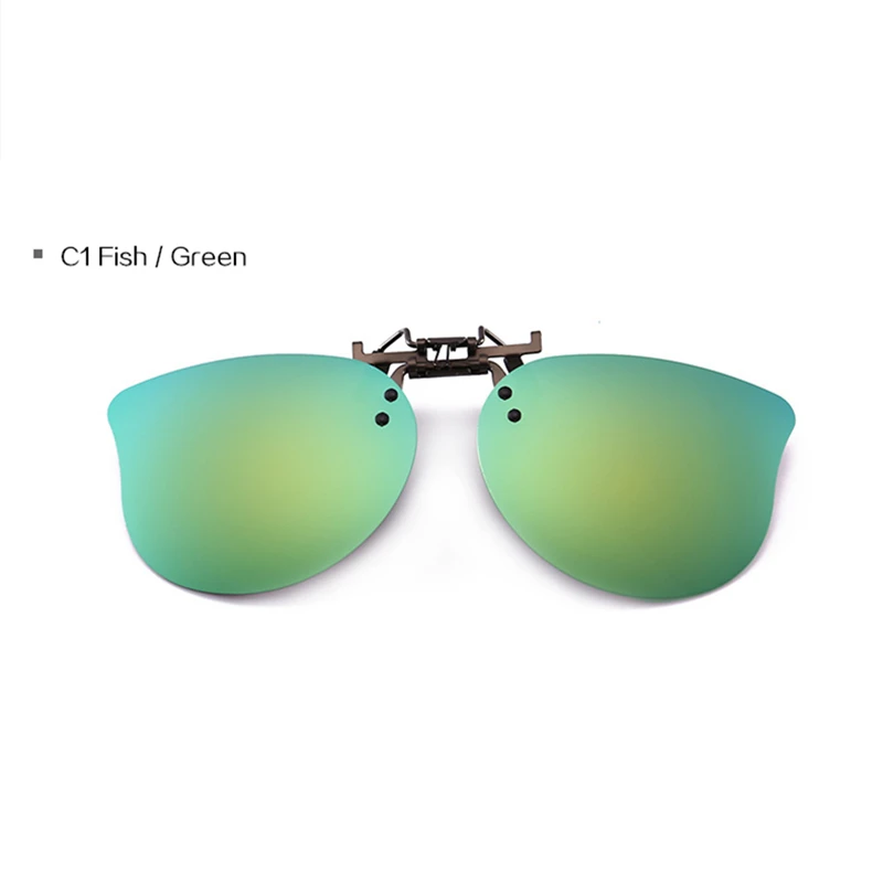 UVLAIK Детские поляризованные клипсы с близорукими глазами солнцезащитные очки для мальчиков и девочек милые детские Поляризующие очки от солнца клип детские очки - Цвет линз: C1 Fish Green