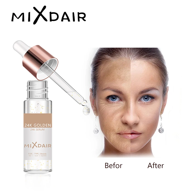 MIXDAIR Гиалуроновая кислота против морщин 24K Gold Serum Anti-Aging Увлажняющий крем Essence Уход за кожей Отбеливание ярче