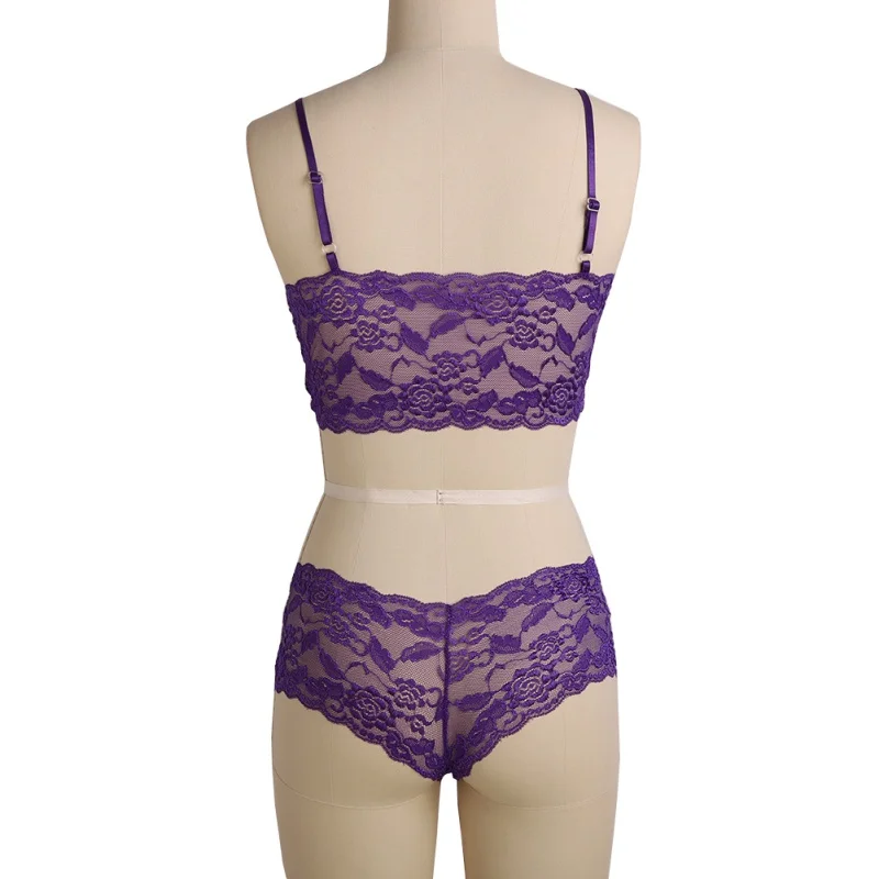 Lace Sexy Bra Set Push Up Seamless Embroidery Bralette Erotic Lingerie Plus Size S-5XL Transparent Women Underwear Sets