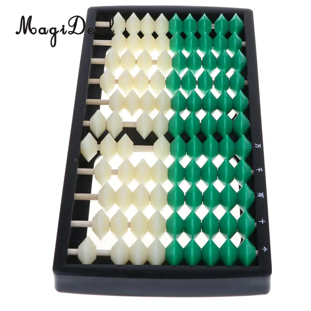 Plastic Chinese Abacus, Kid's Soroban Calculator Math Educational Toy, 11 Column, 9 Beads
