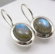Plata Labradorite maravilloso pendiente Pendientes 2.2 cm