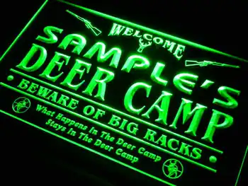 

tu-tm Name Personalized Custom Deer Camp Big Racks Bar Beer Neon Sign with On/Off Switch 7 Colors 4 Sizes