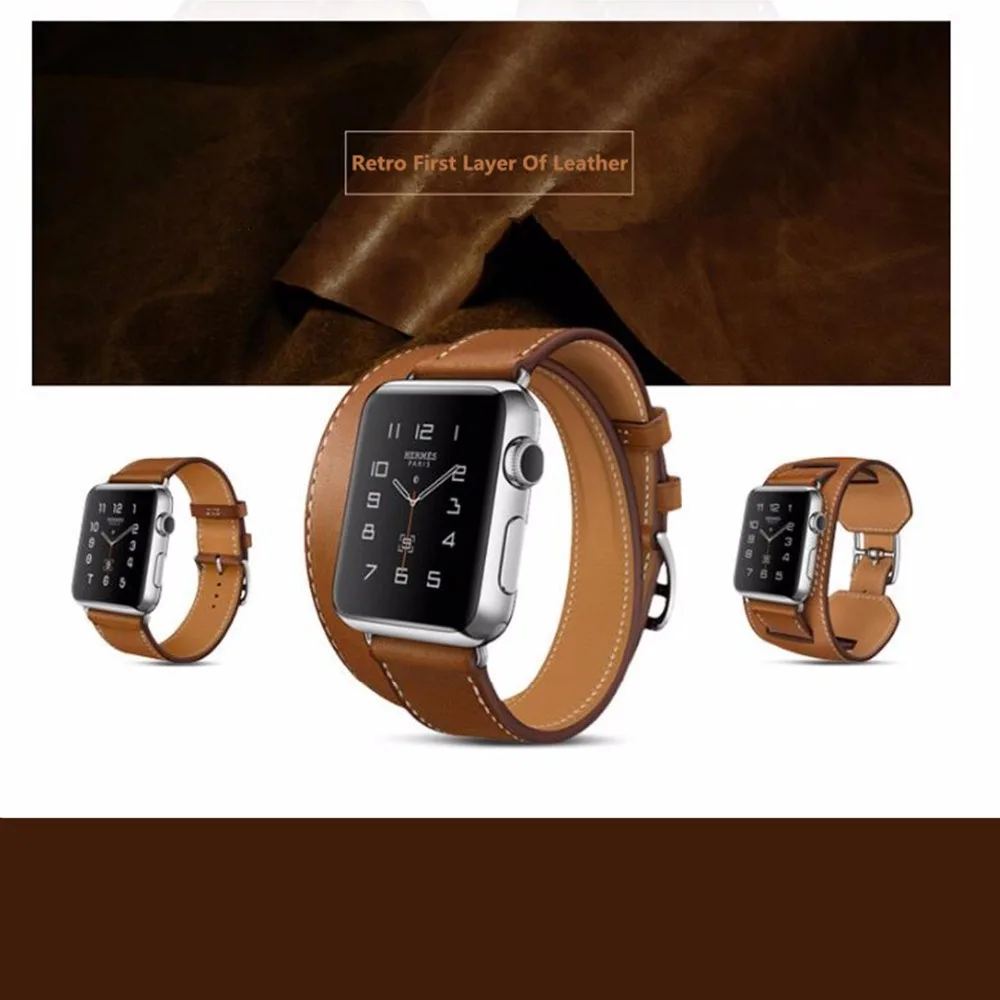 Новейший офисный кожаный ремешок для Apple Series из натуральной кожи herm Wrist Band для Apple Watch 1 2 3 Single Tour ремешок 38-42 мм