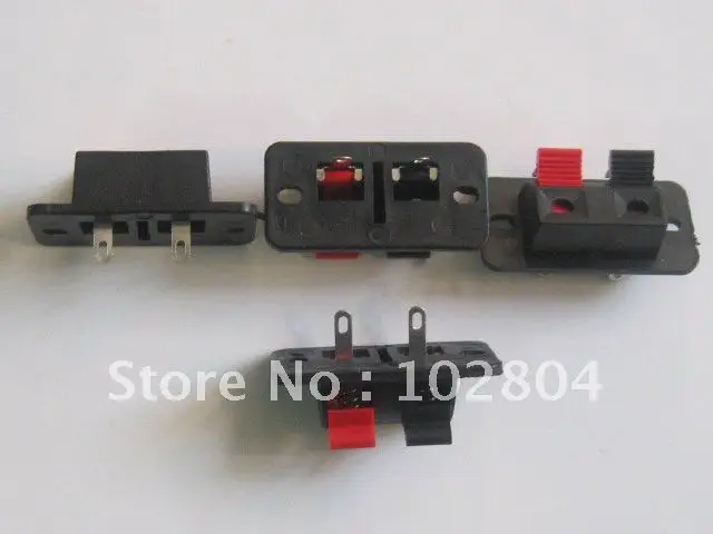 

38x19mm 2pin Red and Black Push Type Speaker Terminal Board Connector HOT Sale 50 Pcs Per Lot HIGN Quality
