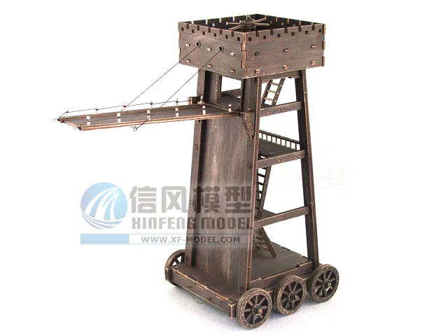 

LOVE MODEL Free shipping Scale 1/72 Ancient chariots model kits The Siege Tower Wooden Model