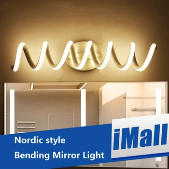 

Creative Led bending Mirror Front light 33CM 11W Nordic Wall lamp Bathroom makeup Lamps 85-265V Home Vanity toilet lights