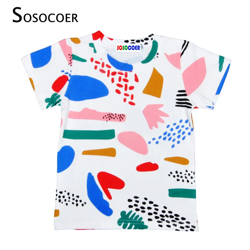 Футболка для мальчиков и девочек sososocoer с рисунком граффити Новинка лета 2017