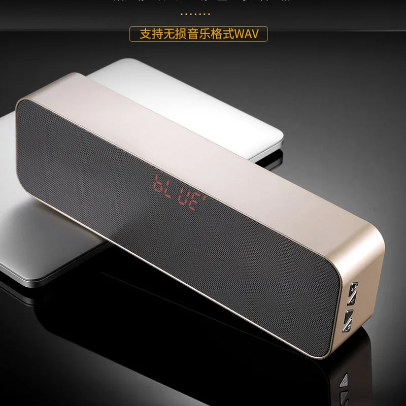 Portable wireless Bluetooth speaker, double horn heavy bass effect, stereo LED display, outdoor speaker FM, Bluetooth audio. tuberose double speaker bluetooth stereo earphone high definition dual dynamic driver magnetic heavy bass wireless earplug
