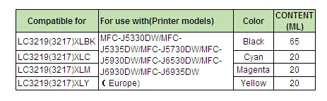 YOTAT пигментные чернила LC3219 совместимый картридж с чернилами LC3219XL для Brother MFC-J5330DW MFC-J5335DW MFC-J5730DW MFC-J5930DW принтер