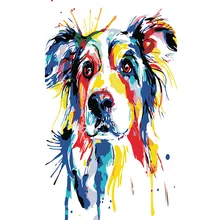 Безрамное собака животных DIY живопись по номерам современные стены книги искусству изображение для домашний декор, произведение искусства картина с каллиграфией