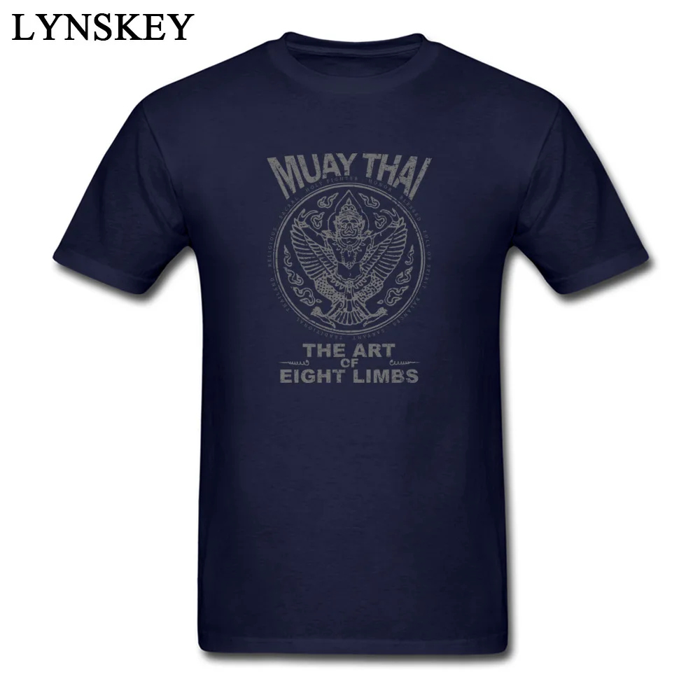 T Shirts Short Sleeve Personalized New Fashion Garuda Muay Thai Crew Neck 100% Cotton Male Summer Tops Tees Personalized Tee Shirt Garuda Muay Thai navy