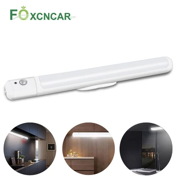 

PIR Motion Sensor Kitchen Under Cabinet LED Lighting USB Rechargeable LED Lampe Schrank Magnetic Sensor Arduino Wardrobe Lights