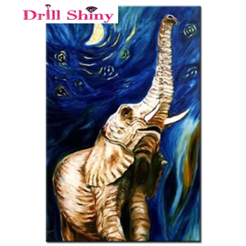 

Drill Shiny Diy Diamond Painting 5D Diamond Embroidery The Elephant Full Rhinestone Cross Stitch Diamond Painting Handmade