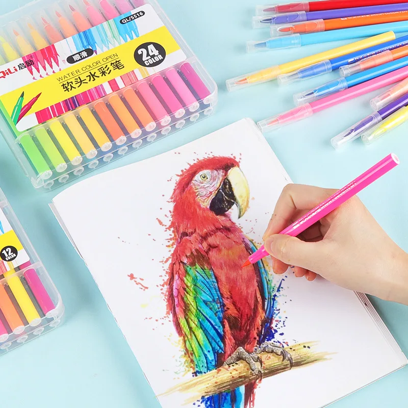 

12/18/24/36 Colors Premium Soft Brush Pen Safety Watercolors Brush Pen Artist Painting Comic Drawing Art Marker Pen Art Supplies