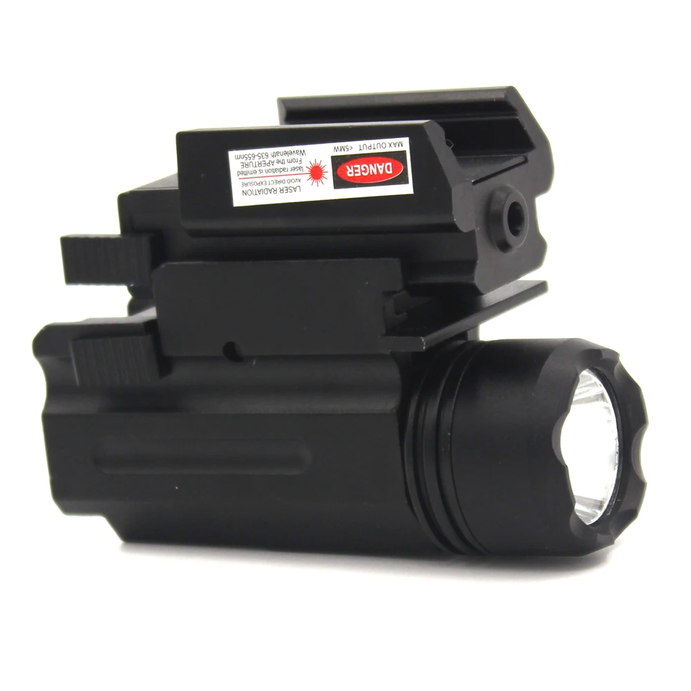 Tactical Rifle Lights with Red Laser Sight Glock Flashlight Combo Hunting Laser for Pistol Guns