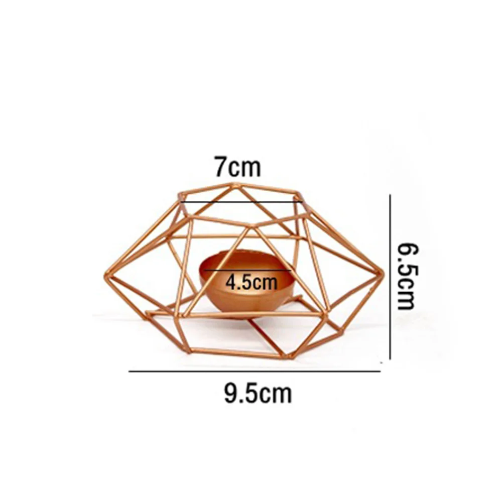 Геометрический подсвечник настенный Золотой подсвечник орнамент бра соответствующие Tealight сталь минималистичный Свадебный Рождественский домашний декор - Цвет: small