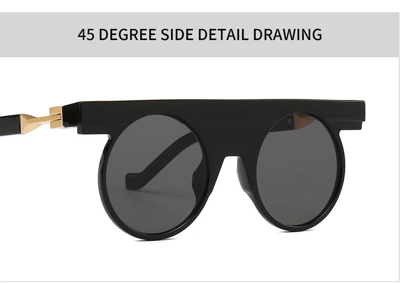 Панк Круглые ретро солнцезащитные очки для мужчин и женщин Модные Оттенки UV400 Винтажные Очки 46077