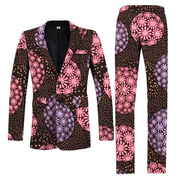 

2018 Fashion African Men Pant Suits Dashiki Print Suit Jackets And Pant Men Blazers African Men Clothing Customized Festive Man