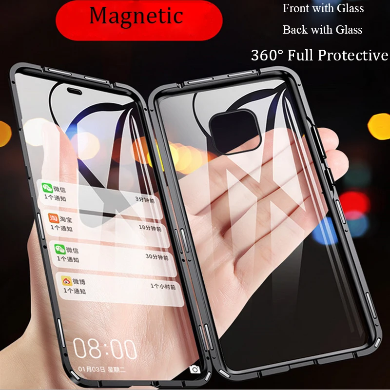 Preise Für Huawei Mate 20 Pro Magnetische Fall 360 Front + Zurück doppel seitige 9H Gehärtetem Glas Fall für huawei P20 Pro Mate20 Metall Stoßstange