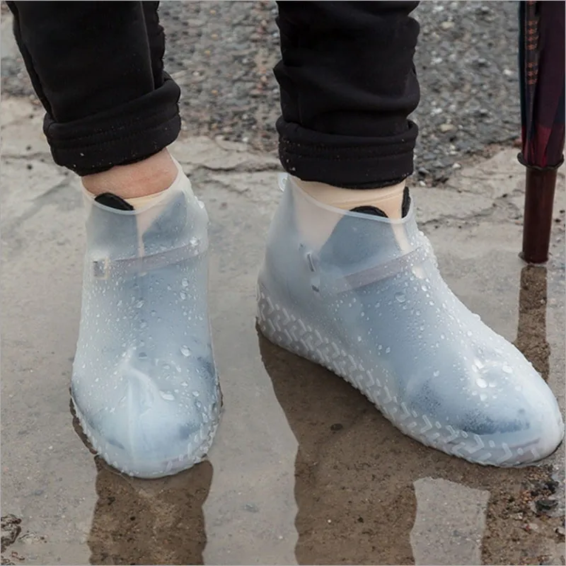 

2Pcs/set Waterproof Silicone Rain Boots Set Rainy Non-Slip Elasticity Overshoes Wear Men And Women Rubber Thicken Shoes Cover
