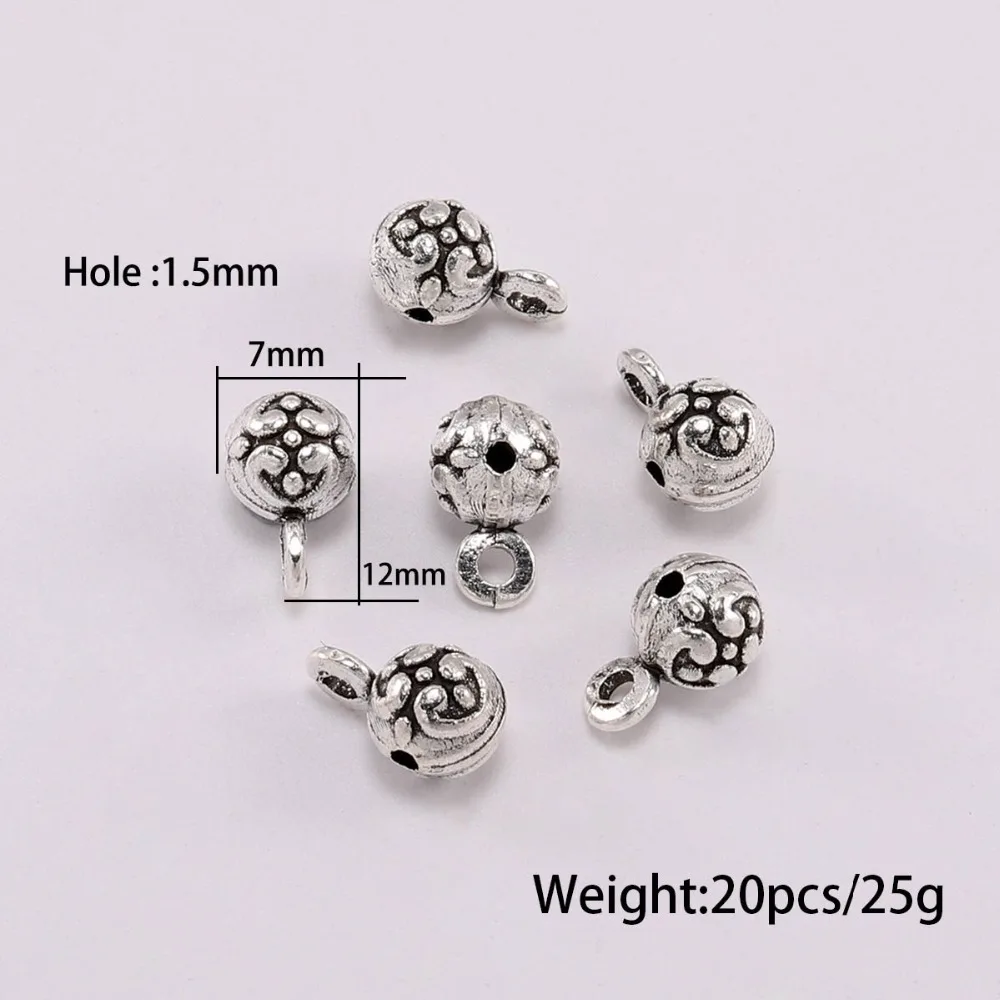 30pcs Tibetan Silver Clip Bail Beads Charm Necklace Pendant Clasp Connector  Bail Beads For Jewelry Making