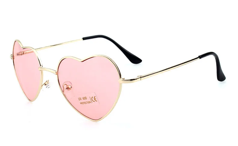 Женские солнцезащитные очки в форме сердца, металлические, для женщин, фирменный дизайн, модные, без оправы, любовь, прозрачные, океанские линзы, солнцезащитные очки, Oculos UV400 - Цвет линз: c13