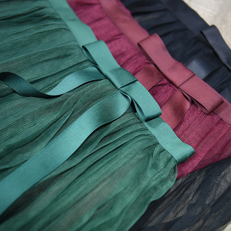 Новое поступление года; сезон весна; черная юбка с бантом в Корейском стиле; фатиновая юбка Феи со специальной подкладкой