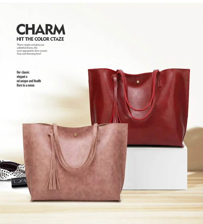 

2019 women shoulders crossbody bag female new brand casual big totes Leather Shoulder Bag Female Simple Crossbody Bags for Women