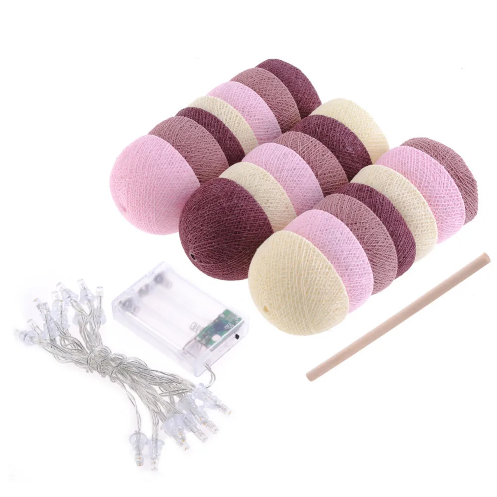 

20 LED COTTON BALL WITH LED BATTERY OPERATED STRING LIGHTS for WEDDING Christmas home decoration