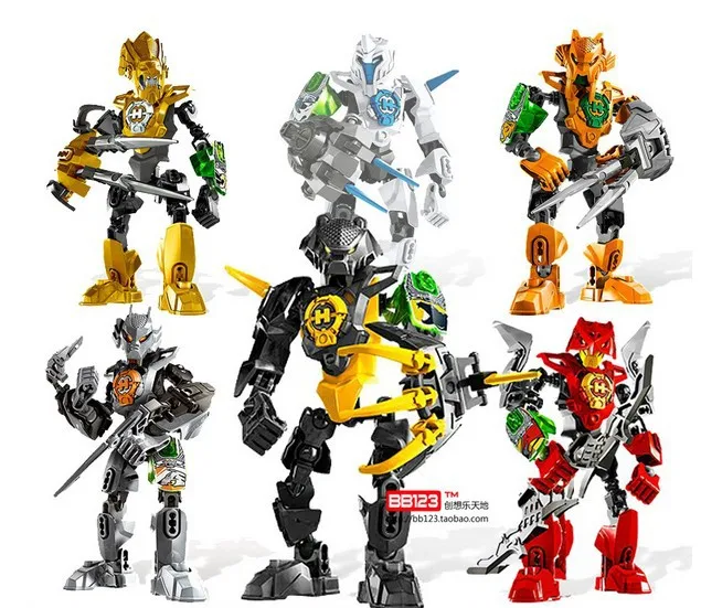 Hot sale hero factory 3.0 robots fighter 1set 6pcs robot Rocka, Furno