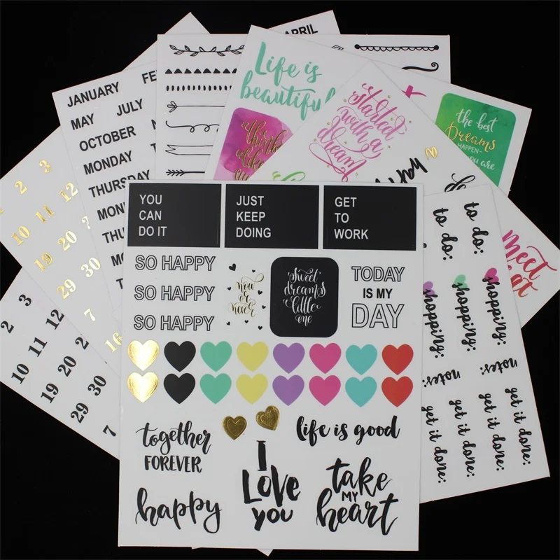 

ZFPARTY 8pcs So Happy PVC Stickers for Scrapbooking/ DIY Crafts/ Card Making Decoration