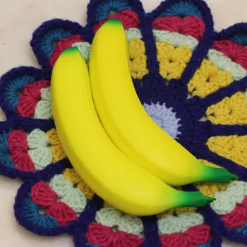 

Cute Banana Squishy Slow Rising Xmas Decor Jumbo Simulate Phone Straps Pendant Squeeze Stress Stretch Bread Kids Gift DS29