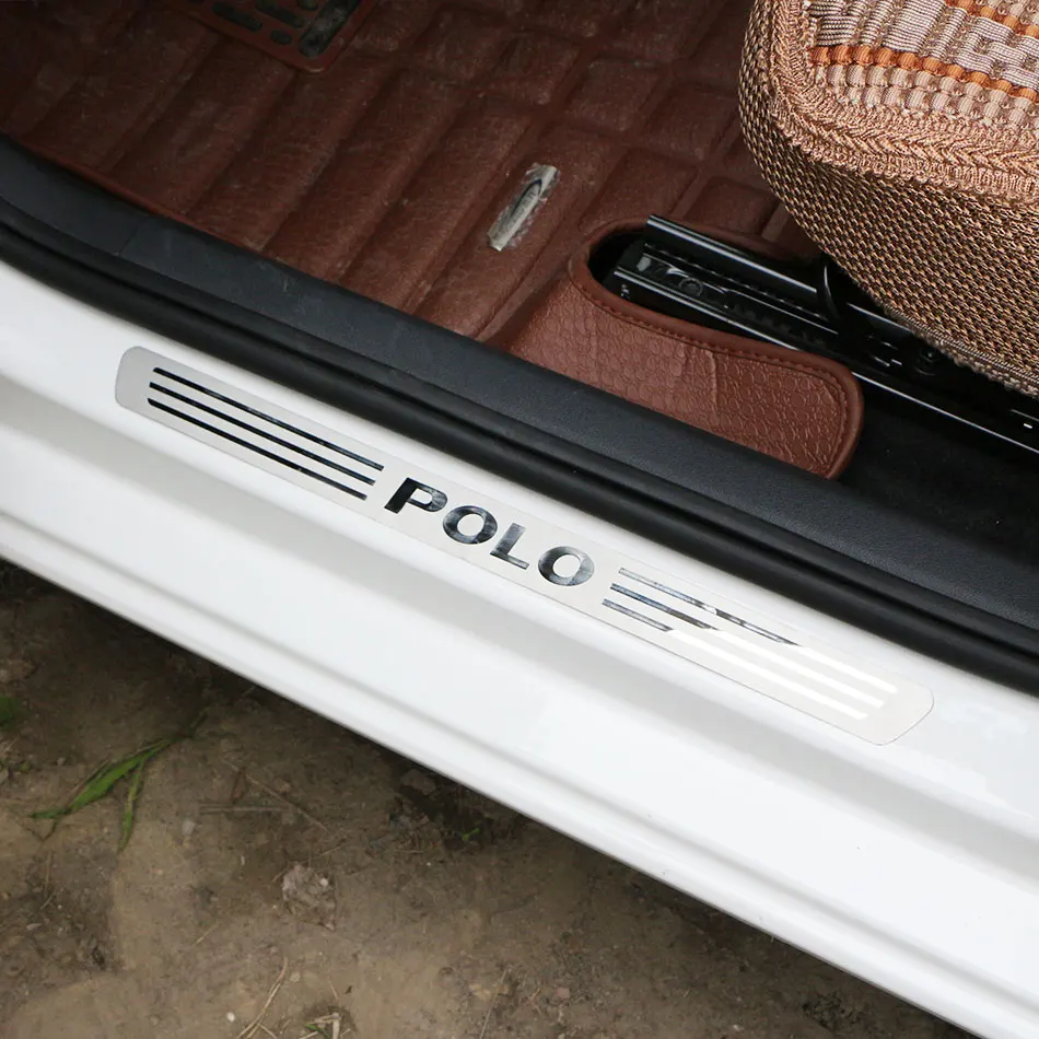 

4Pcs/Set Stainless Steel Car Door Sill Protector Plate for Volkswagen VW Golf 6 MK6 Golf 7 MK7 Polo Car Styling Accessories