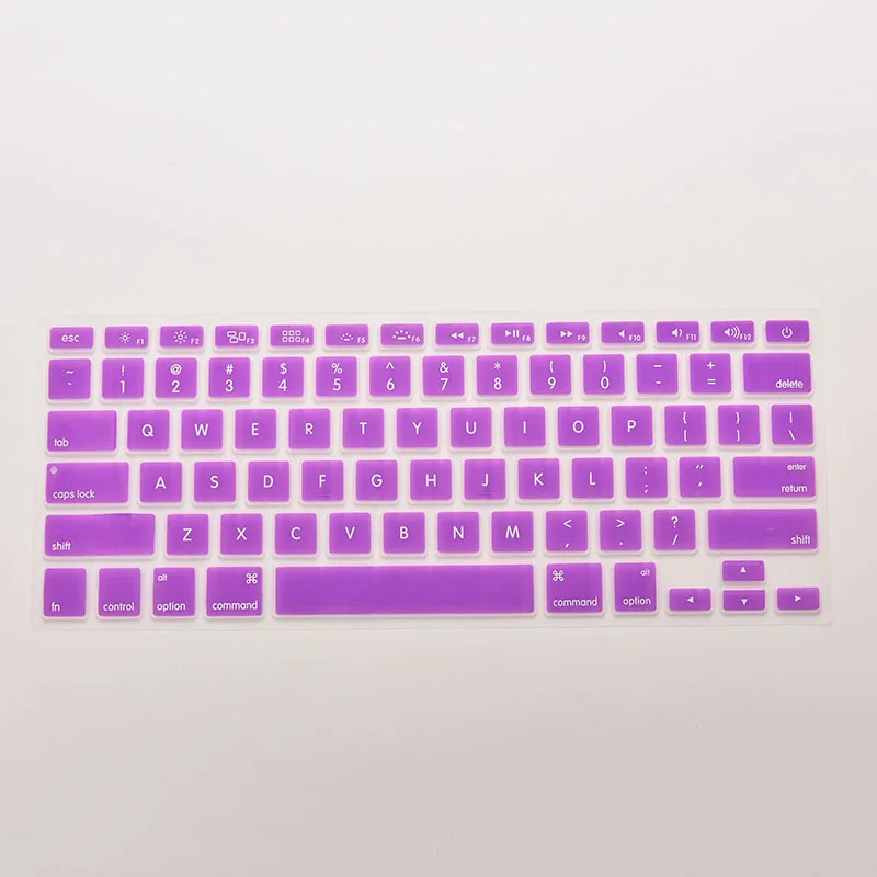 Силиконовый чехол для клавиатуры Наклейка защитная наклейка для Macbook Pro 13 15(2012-) для Macbook Air 13(2012 - Цвет: Фиолетовый