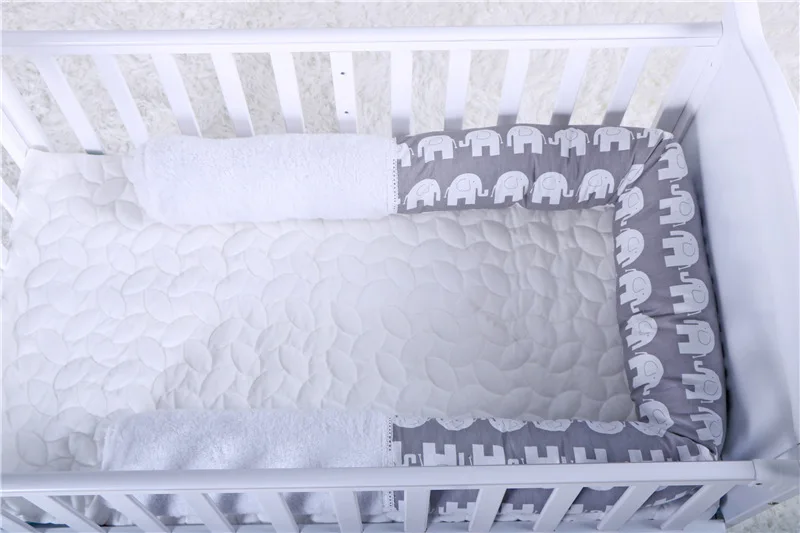 200 см* 12 см хлопковые детские бамперы для кроватки, новая подушка в виде куклы-животного, детские постельные принадлежности, декор для детской кроватки, Серый слон