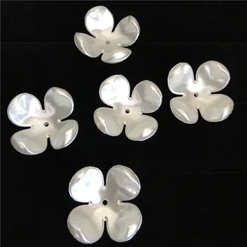 

200pcs/lot ABS Resin pearl color ivory Four Petals Flower charms DIY hand made beads for jewelry making cabochon flowers