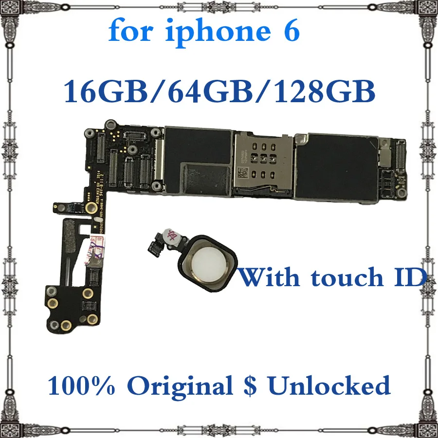

for iphone 6 top quality unlocked motherboard with full chips mainboard 16gb 64gb 128gb Original logic board with IOS system