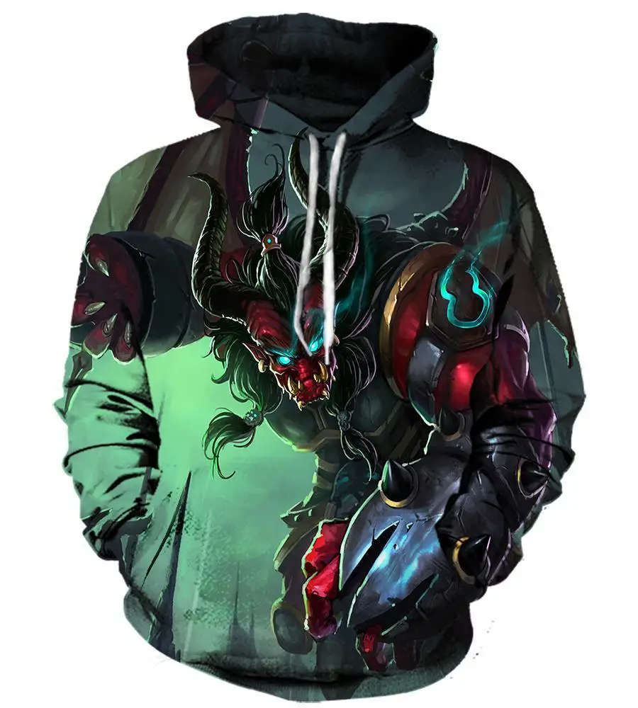 Hoodie Sweatshirt 3d Print Hoodies League of Legends Men Women Autumn Loose Thin Skull 3D Sweatshirts Mens Pullover Lovers Gift