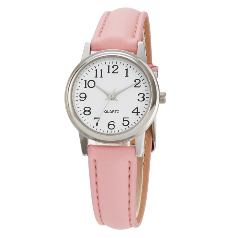 Классические женские часы, винтажные кварцевые часы с арабским номером, женские модные роскошные брендовые наручные часы, женские часы - Цвет: Pink